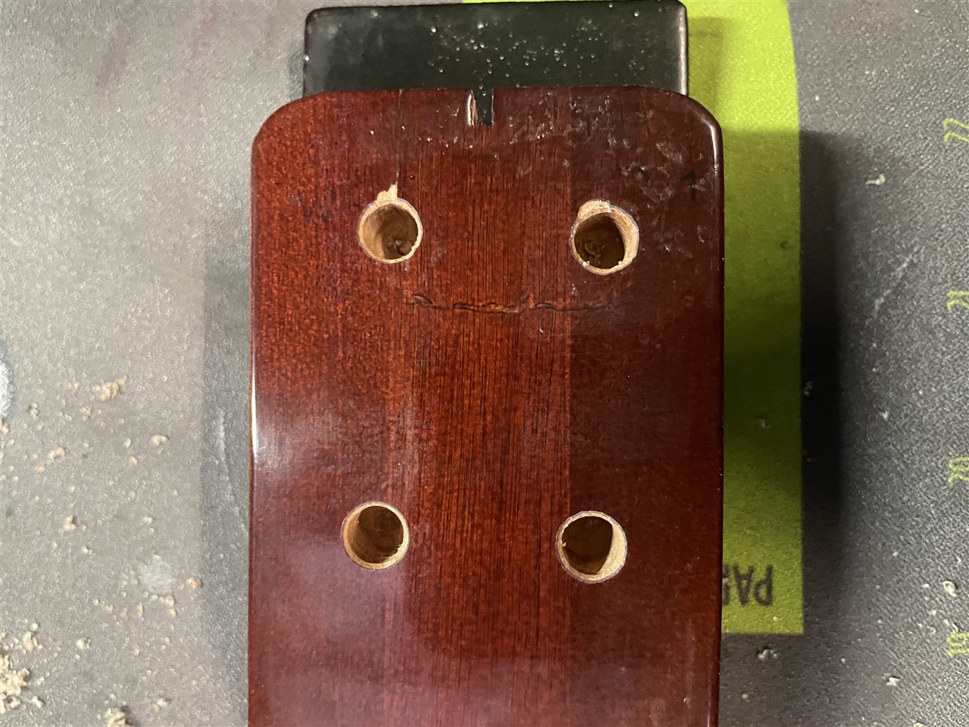 Preparing threaded insert holes for Epiphone neck reset